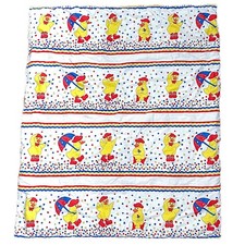 Vintage Rubber Ducky Baby Handmade Quilt Blanket Ducks Colorful Whimsical Fun