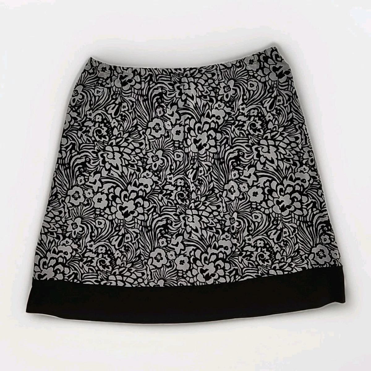 Womens / Girls Briggs Size S Black & White Floral Skirt