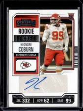 2023 Panini Contenders #294 Keondre Coburn Rookie Ticket Auto Chiefs NM-MINT