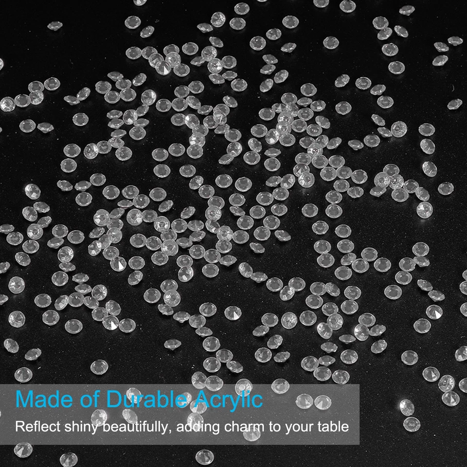 4000 Pcs Acrylic Wedding Table Diamonds 6 mm Crystals Gems Light Gray — 第 3/4 张图片