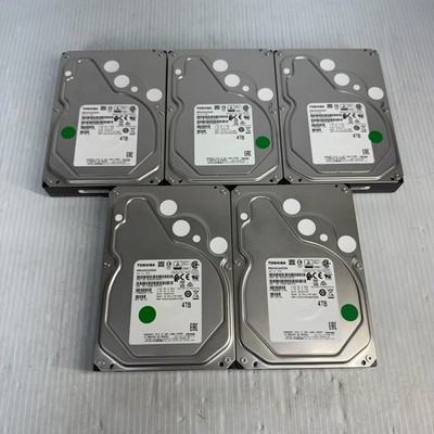 Lot of 5 Toshiba 4TB 3.5'' SATA Hard Drives - MD04ACA400W - 100% Health