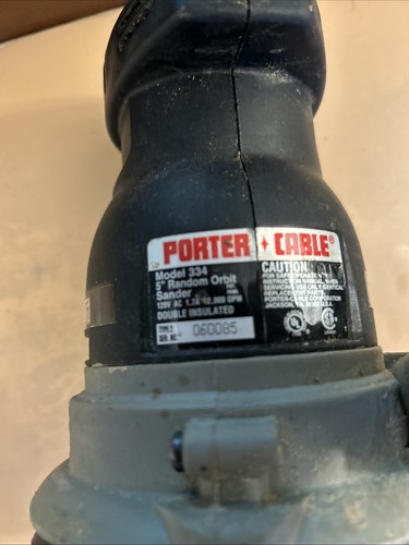 PORTER CABLE 334 Tipo 2 5" Levigatrice Orbitale Casuale Sabbia Rapida 120V 12000 OPM Nuovo Pad - Foto 3 di 8