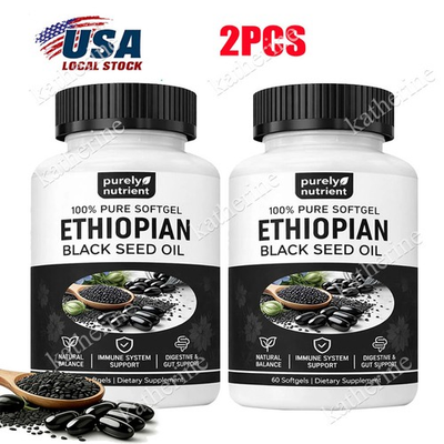 #ad Ethiopian Black Seed Oil Softgels 4.64% Thymoquinone Non Gmo Gluten Free60 $35.99