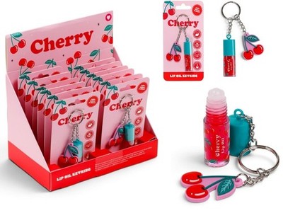 Feuchtigkeitsspendender Kirschlippenöl-Stick mit Schlüsselanhänger - Handtaschenanhänger & Lipgloss 2 in 1
