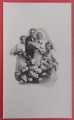 19. Jh. Großes altes Foto - Hochzeit - Pierre Petit - Paris. Entourage. 16X27
