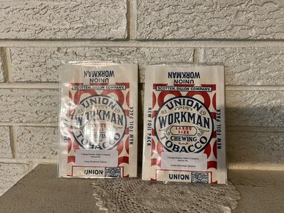 Lot of Early Union Workman Chewing Tobacco 3 oz Wrapper Advertising Pouch Unused