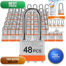 Padlocks Same Key Lqyn 48 Pcs Laminated Keyed Padlock 1-9/16 40Mmkeyed Alike