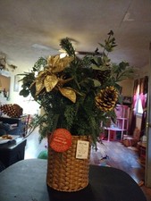 Xmas Plant New From Marshalls Artificial Plant Poinsettias Pine Cones And Ferns