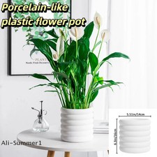?E?Porcelain-like plastic flower pot Indoor Plants Pots Office For Flower
