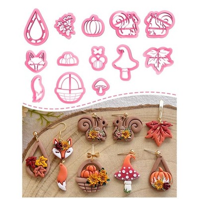 Fall Polymer Clay Cutters for Polymer Clay Jewelry, 13 Shapes Clay Earring Cu...