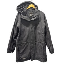 Vintage Eddie Bauer Jacket EBTEK Gore-Tex Black Nylon Removable Hood Outdoor