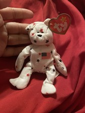 Ty Beanie Babies USA Bear American Flag Star Pattern 1999 Plush