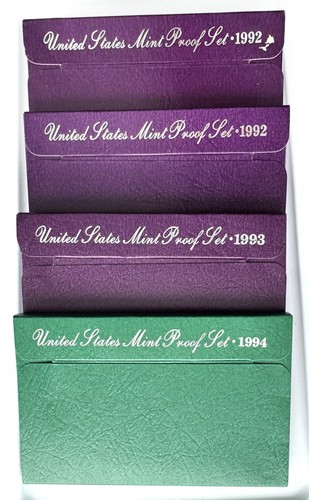 1992-S (x2), 1993-S, and 1994-S United States Mint Proof Sets  OGP - Picture 1 of 5