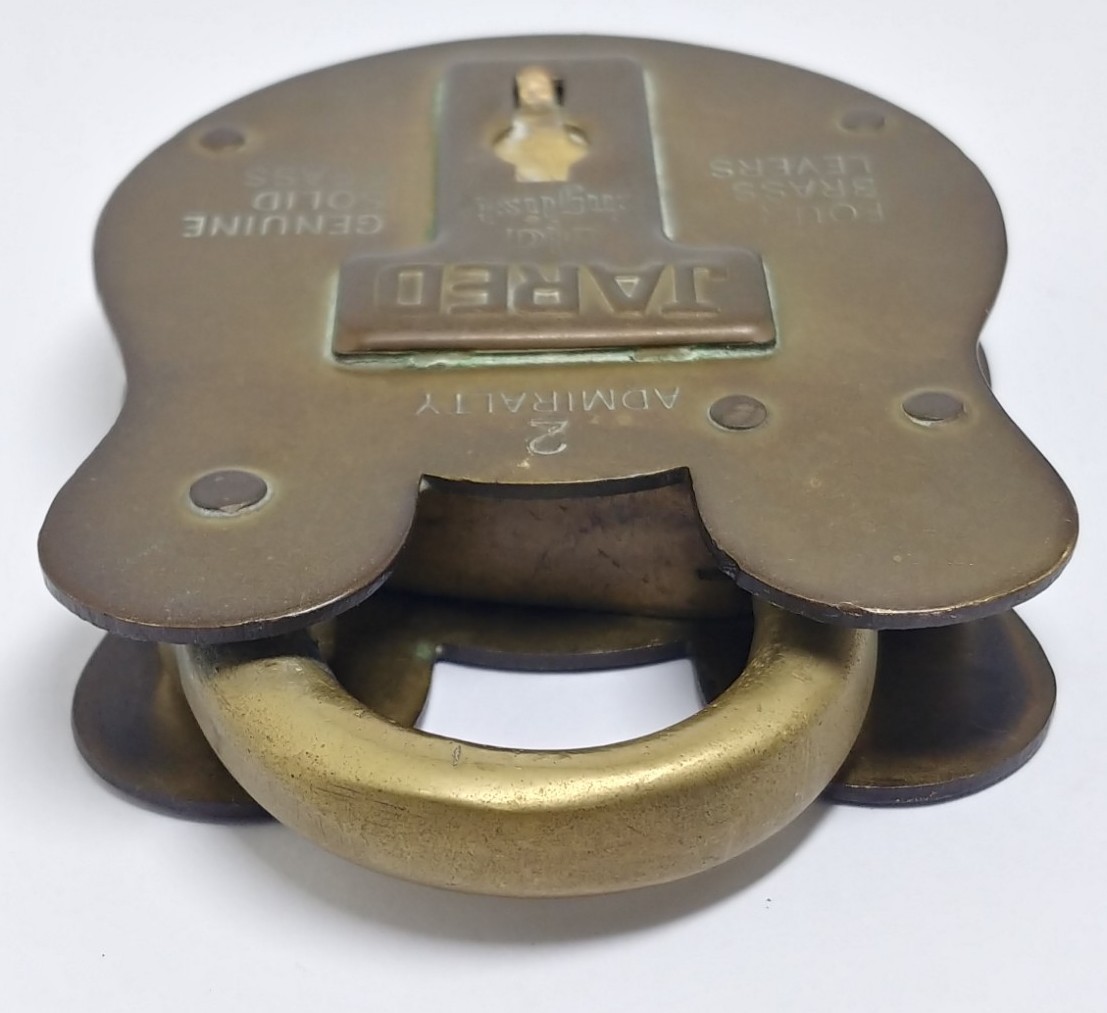 Jared Old English No. 2  Admiralty brass padlock & 2 Keys