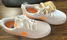 NEW Nike Court Borough Low Recraft Big Kids' Shoes White/White/Peach Cream 5.5 Y