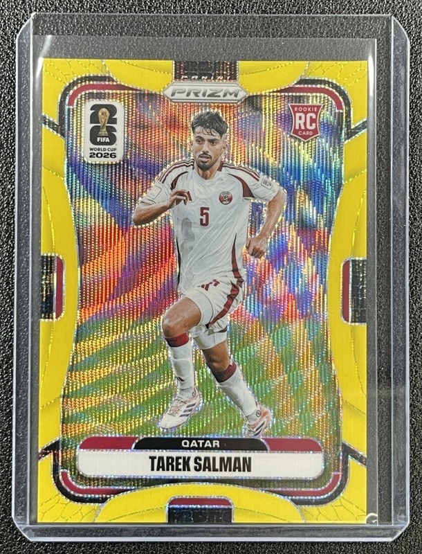 TAREK SALMAN 2026 PANINI PRIZM WORLD CUP #374 FLUORESCENT YELLOW WAVE RC 95/180