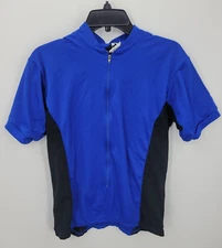 Bellwether Cycling Jersey Mens Large Blue Cycling 3/4 Zip Performance Outdoor