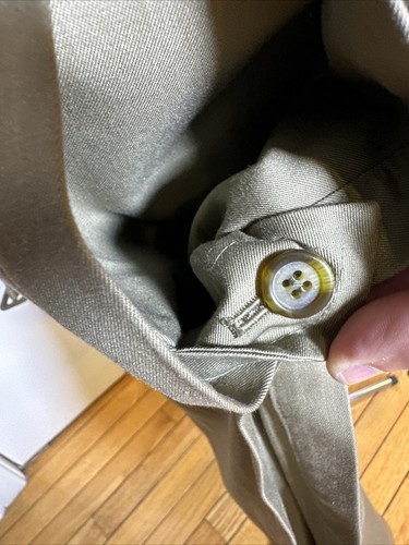Burberrys Mens 42 R Nova Check Wool Lined Trench Coat Jacket Army Khaki Burberry - Picture 16 of 16