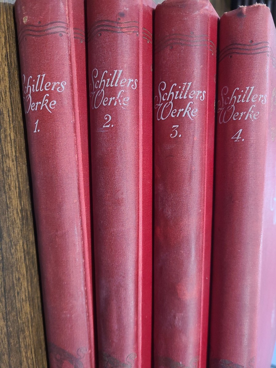 SCHILLERS Werke 1899 Red Hardcover 4 Volume Set - German