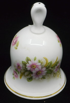 VINTAGE ROYAL WORCESTER PALISSY CHINA BELL WITH FLOWER DECORATION, ENGLAND