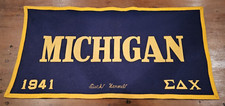 Rare 1941 UNIVERSITY of MICHIGAN 17.5 x 32 Inch Felt Banner-ANN ARBOR MICHIGAN