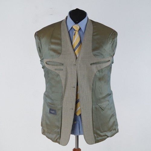 Mens BUGATTI Sport Coat 46S US Size Plaid Beige Wool Blazer Jacket - Picture 11 of 12