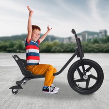 Kids' Electric 3-Wheel Drift Trike, Adjustable Design with Rear Light-Up
