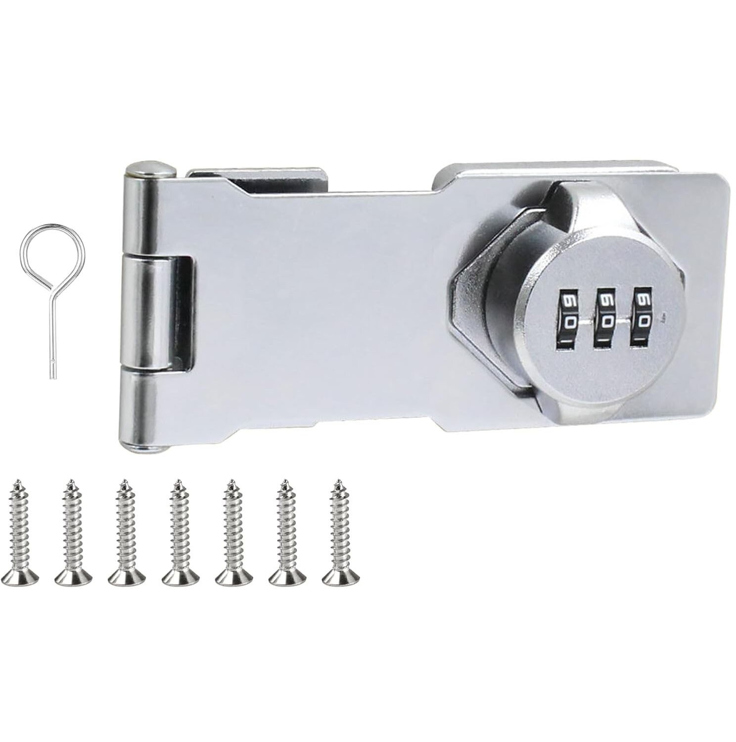 Password Hasp Locks Cabinet Door Combination Lock Barn Lock Latch Silver