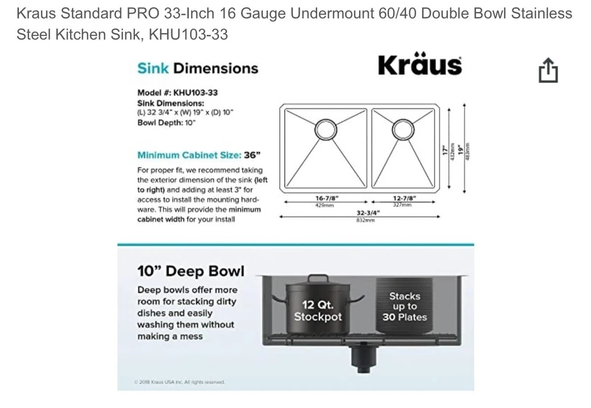 Will a 32 Sink Fit in a 33 Daily kitchen hub