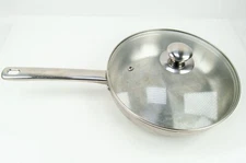 Tools of the Trade 9.5" Skillet Saute Pan Frying W/ Lid Stainlees Steel HR10716