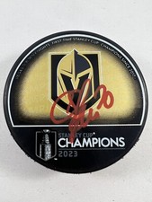 Chandler Stephenson Signed Golden Knights 2023 Stanley Cup Champions Puck JSA