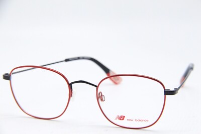 NEW NEW BALANCE NB 408802 BLACK RED AUTHENTIC EYEGLASSES 49-21