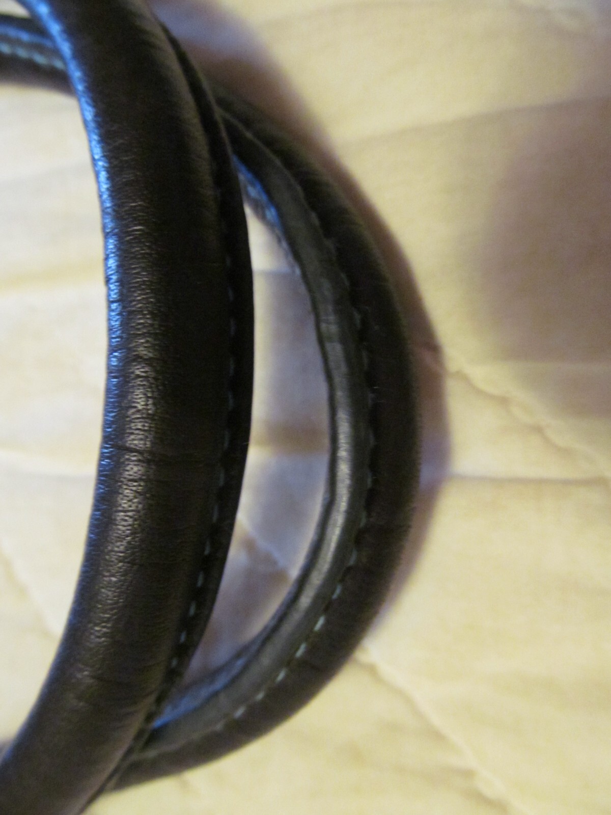 Wilsons Leather Handbag Brown with Blue Stitching Double Handles