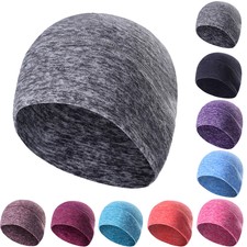 Winter Skull Cap Fishing Helmet Liner Beanie Hat with Ear Cover for Men Women
