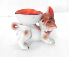 Vintage Dog Figure Trinket Dish Made in Japan with Heart