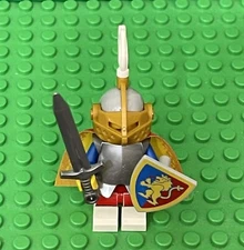 Lego Lion knights’ Castle Lady of the Brave mini figure with greatsword,shield