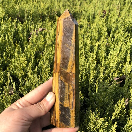 Varita de cuarzo con punta de cristal obelisco natural ojo de tigre torre de reiki 0,94 lb XA5879 - Imagen 5 de 16