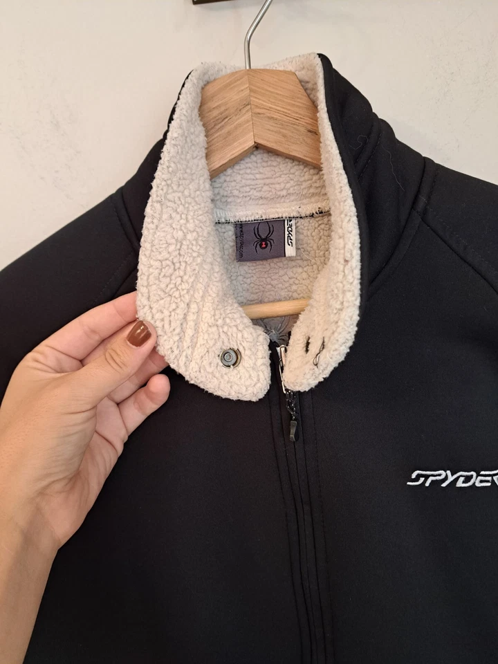 Chaqueta Spyder Mujer Poliéster Cremallera Completa Forro de Piel Sintética Negra Talla Pequeña Foto 2 de 4