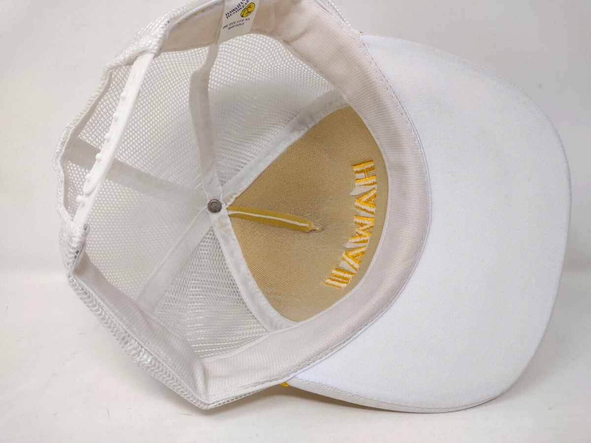 Vintage Hawaii Trucker Hat White Mesh Snapback Beach Surf Tropical Y2K Cap Vintage Hawaii Mesh Trucker Hat Cap White Foam Rope Snapback  main image 2