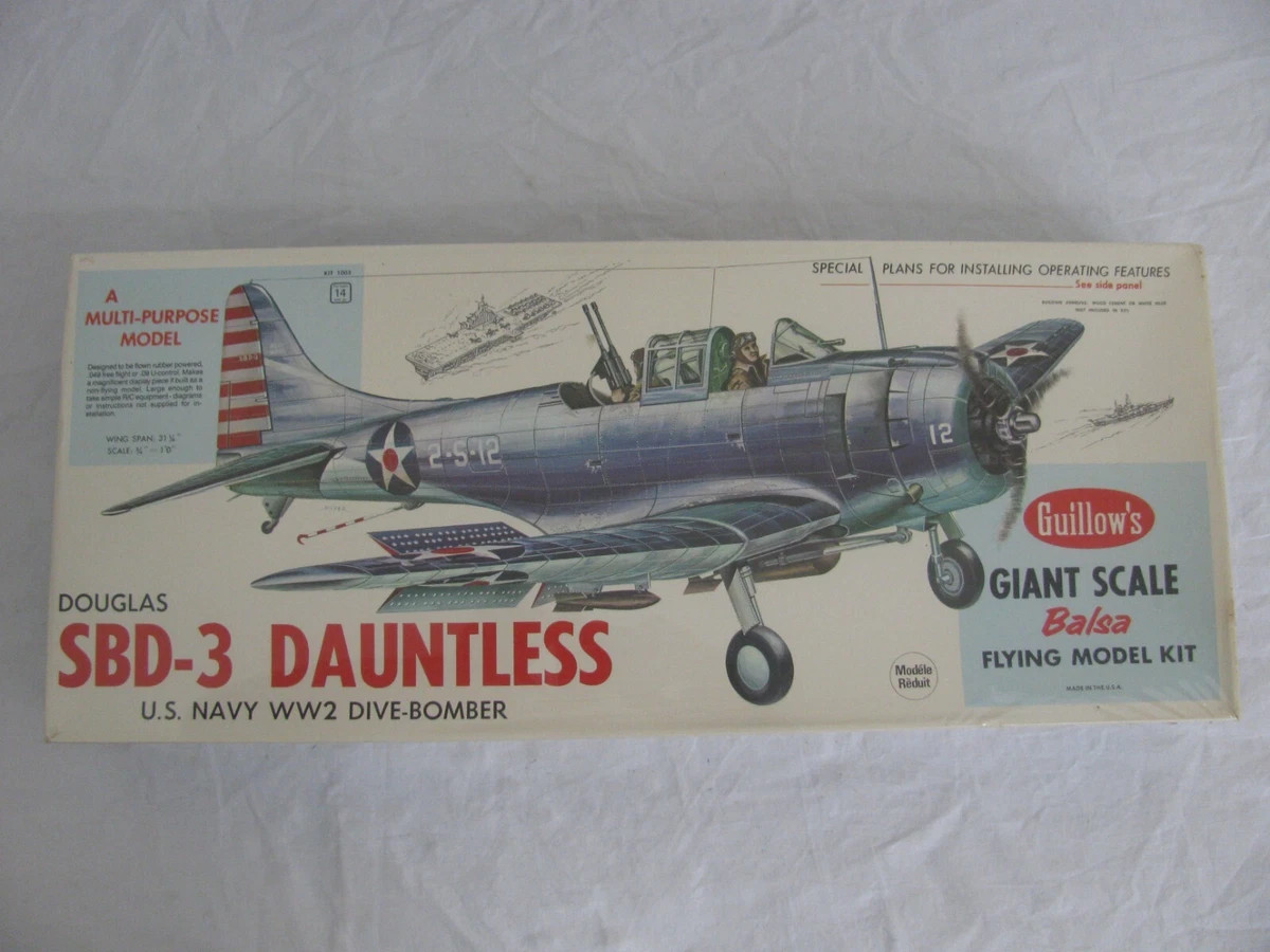 Guillows Balsa Wood U Control Douglas SBD 3 Dauntless Model