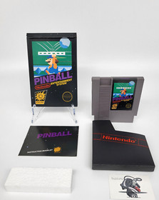 Pinball Nintendo NES Black Box 5 screw Hangtab Early Print - Near Mint - USA