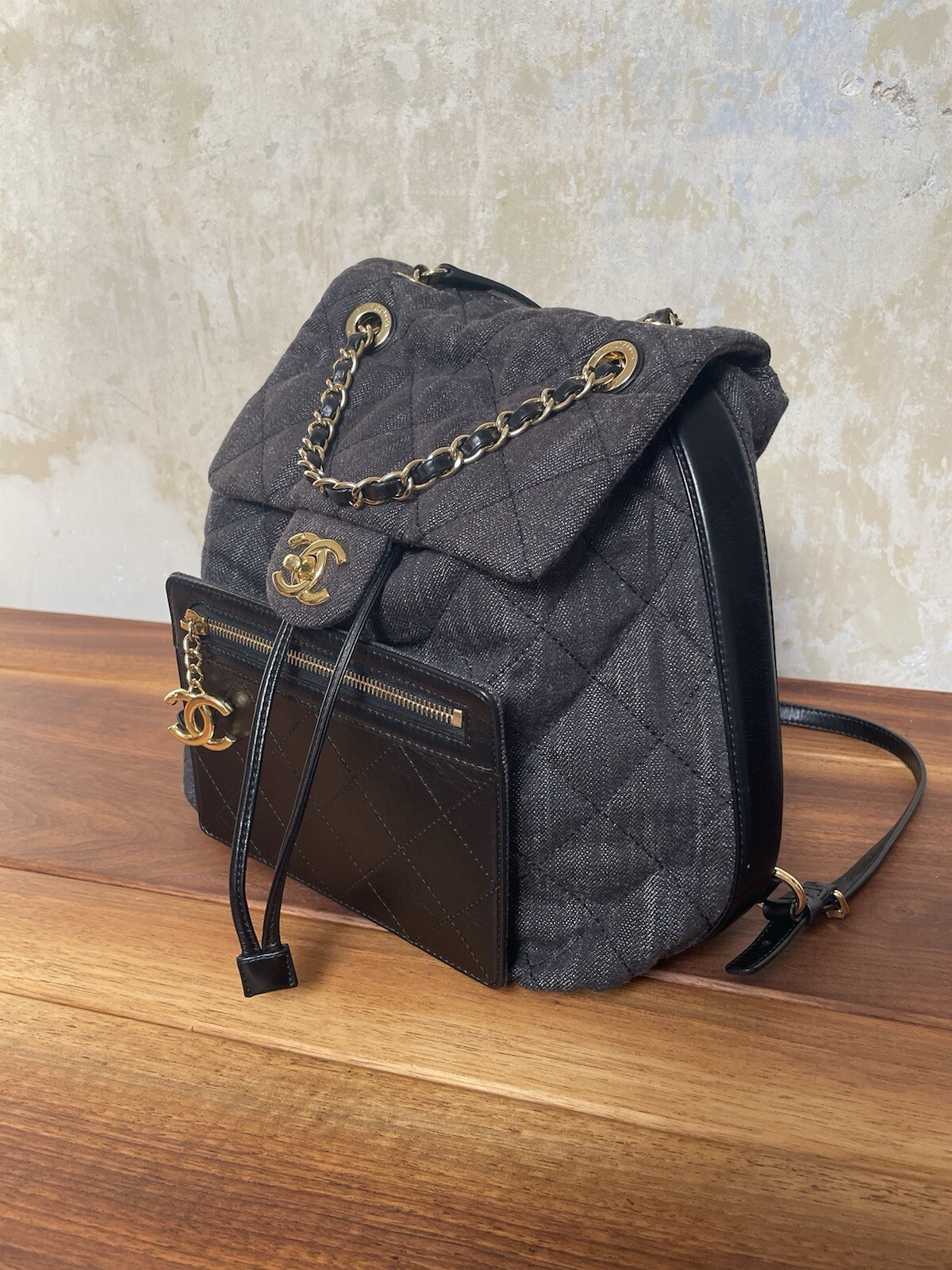Chanel Washed Denim Calfskin Quilted Backpack 2016 image 6