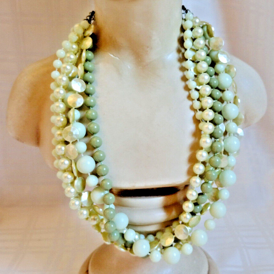 Multi Strand/Thread Dark/Light Green Sphere/Flat … - image 1