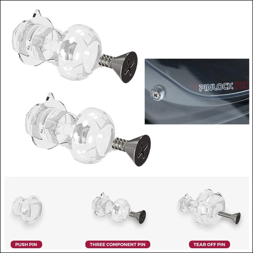 Anti Fog Pinlock Pin Set Three Component Compatible with LS2 HJC, 1 Set Supplied