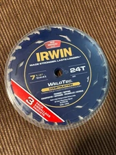 NEW Irwin 3-Pack Marathon With Weldtec 7-1/4" 24-Tooth Circular Saw Blade