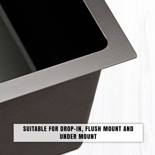 Handmade Black Sink 304 Stainless Steel Nano Kitchen Laundry Basin Heavy Duty - Picture 71 of 85