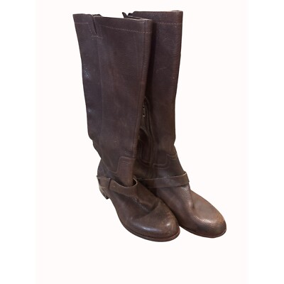 UGG women s leather sheepskin brown mid calf boots shoes size 6 SKU 5035