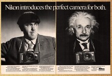 Nikon N4004 SLR Camera Three Stooges Einstein - 2 Page Vintage Print Ads 1987