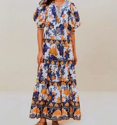 ella blue dress Bloom Tapestry Black Long Sleeves Mini Dress by Farm Rio – Mimi Seabrook