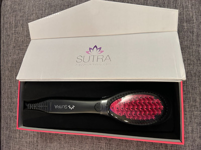 SUTRA Ionic Heat Brush ( Black ) - Silicone Tips, Far Infra-Red, Ion Technology
